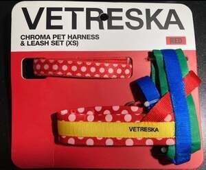 VETRESKA Chroma Pet Harness & Leash Set Red Polka Dot (XS)